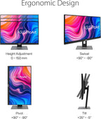 ASUS ProArt Display PA278QV 27” WQHD (2560 x 1440) Monitor  100% sRGB/Rec. 709 ΔE < 2  IPS  DisplayPort HDMI DVI-D Mini DP  Calman Verified  Eye Care  Anti-Glare  Tilt Pivot Swivel Height Adjustable