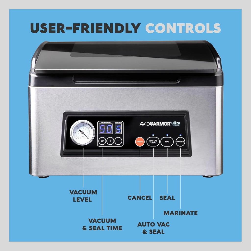 Avid Armor Ultra Series USV32: Premium Chamber Vacuum Sealer Machine High-Performance Vacuum Chamber Sealer for Professional and Home Use, Ideal Commercial Vacuum Sealer Machine for Food Preservation