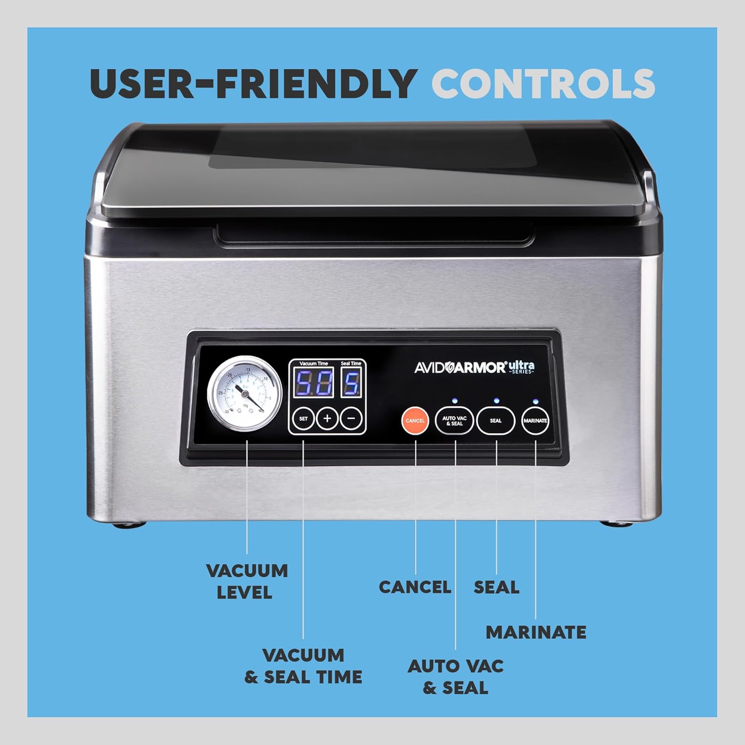 Avid Armor Ultra Series USV32: Premium Chamber Vacuum Sealer Machine High-Performance Vacuum Chamber Sealer for Professional and Home Use, Ideal Commercial Vacuum Sealer Machine for Food Preservation