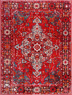 SAFAVIEH Vintage Hamadan Collection Area Rug - 8' x 10', Red & Multi, Oriental Traditional Persian Design, Non-Shedding & Easy Care, Ideal for High Traffic Areas in Living Room, Bedroom (VTH222A)