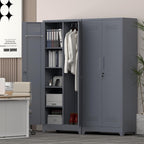 73" H Garage Storage Cabinet,Broom Closet Storage Cabinet with Adjust Shelves,Utility Cabinet,Utility Closet for Garage,Office,Gray