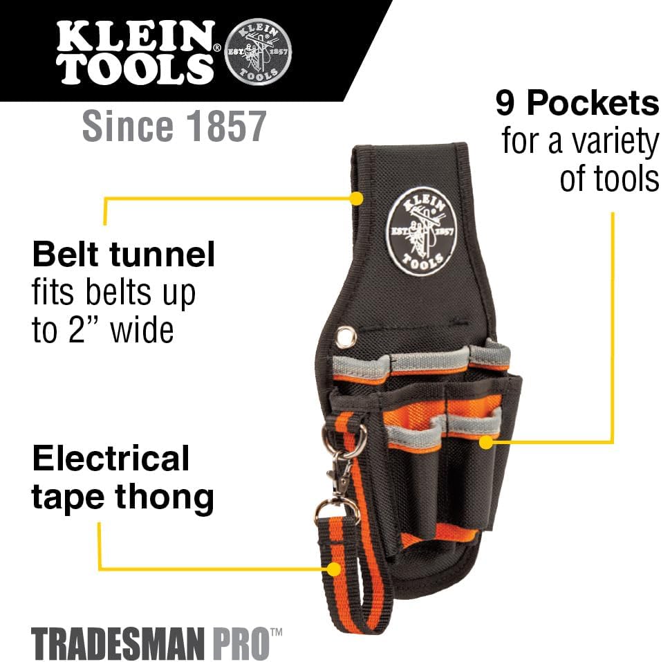 Klein Tools 80152 Electrician's Tool Set, Made in USA, with Pliers, Magnetic Screwdriver, NCVT, Wire Stripper and Tradesman Pro Tool Pouch, 5-Piece