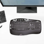 Logitech K350 Keyboard - Wireless Connectivity - RF - Black - USB Interface