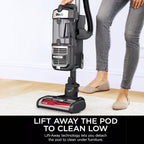 SHARK UV730 Navigator Lift-Away Upright Vacuum, PowerFins HairPro Self-Cleaning Brushroll, HEPA Filter with Anti-Allergen Technology, LED Headlights, Swivel Steering, Gray