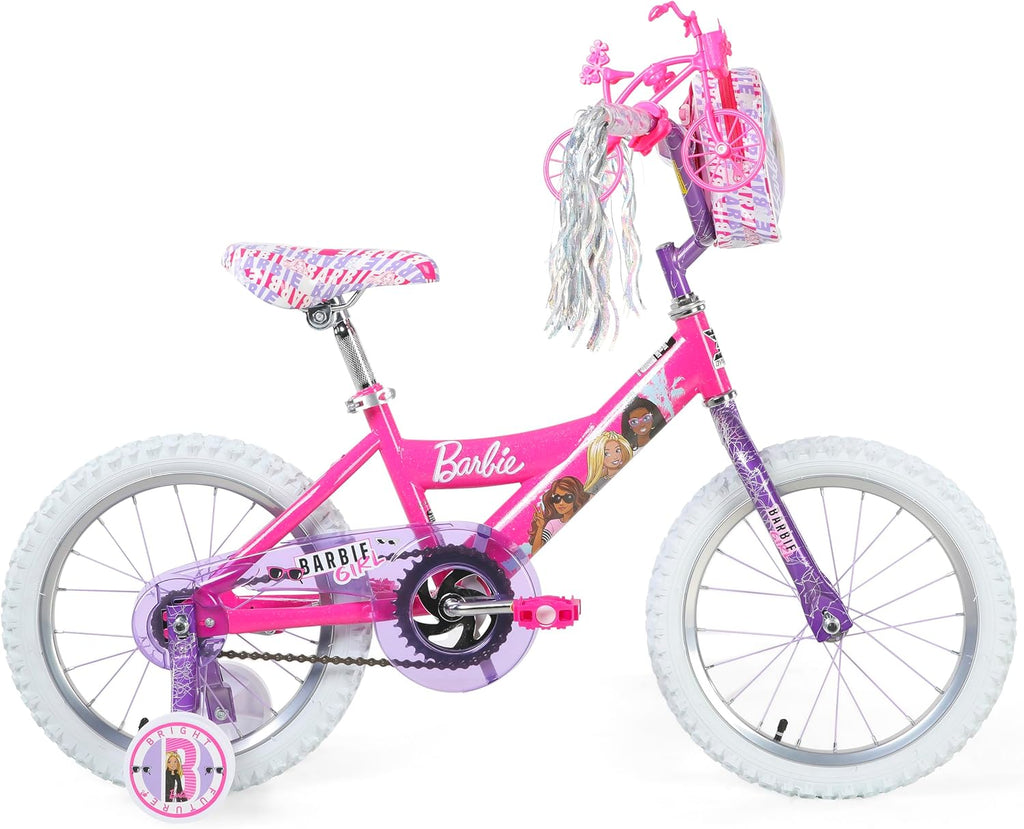 Dynacraft Barbie 16-inch Girls' Bike for Kids Ages 5-7 Years - Fun and Stylish Design, Sturdy and Durable, Perfect for Kids Learning to Ride, Easy to Assemble, Ideal for Young Riders