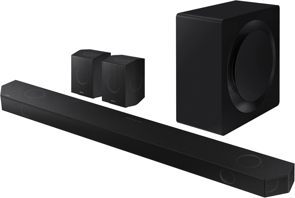 SAMSUNG Q990D 11.1.4ch Soundbar w/Wireless Dolby Atmos Audio  Rear Speaker Included  Q-Symphony  SpaceFit Sound Pro  Adaptive Sound  Game Mode Pro with Alexa Built-in  HW-Q990D/ZA