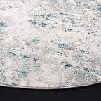 SAFAVIEH Brentwood Collection Area Rug - 10' Round, Light Grey & Blue, Modern Abstract Design, Non-Shedding & Easy Care, Ideal for High Traffic Areas in Living Room, Bedroom (BNT822F)