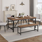YITAHOME 70.8" Large Kitchen Dining Room Table for 6-8 People, Rustic Brown Farmhouse Industrial Wood Style Rectangle Apartment Dinning Room Dinette Tables for Eating Dinner