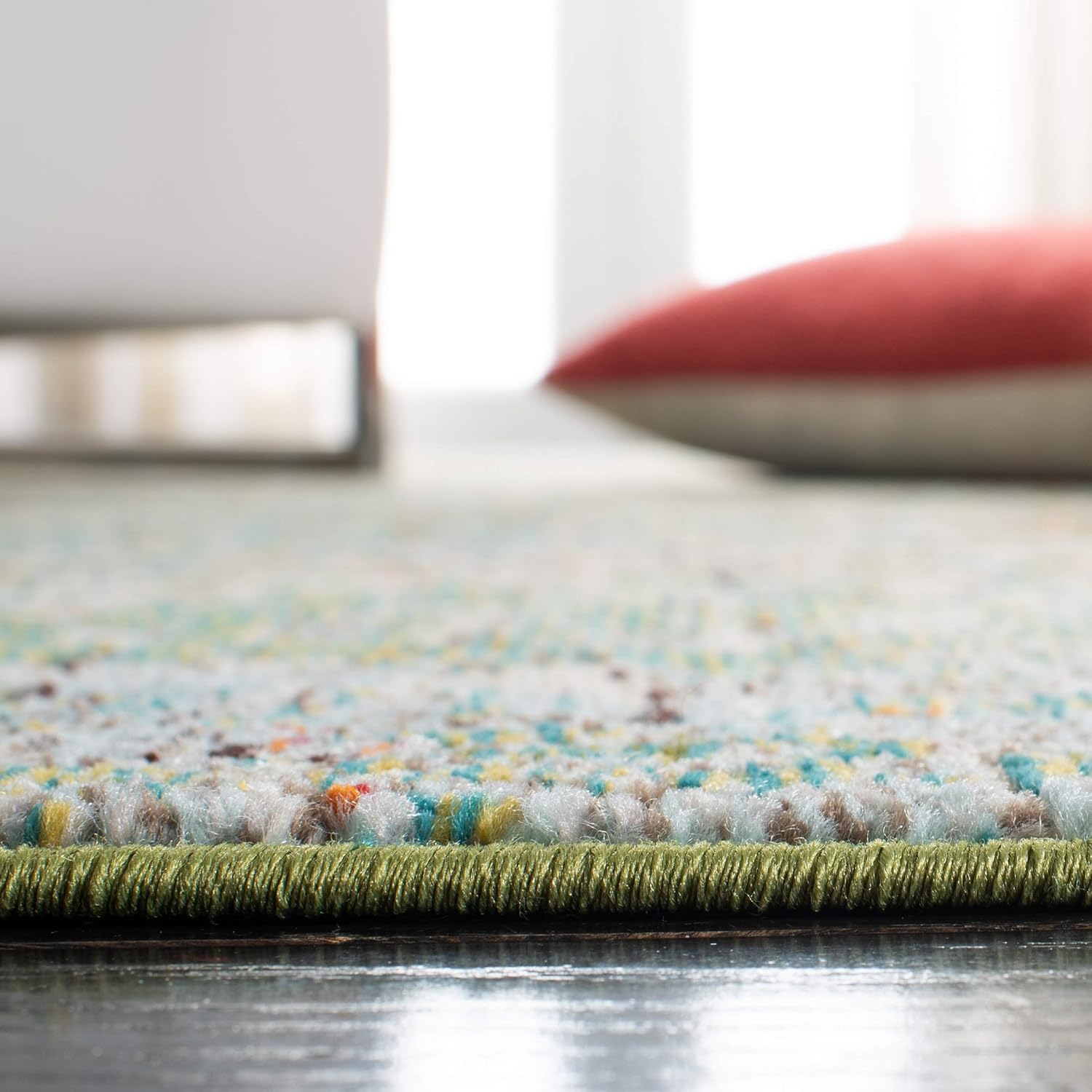 SAFAVIEH Madison Collection Area Rug - 9' x 12', Green & Turquoise, Modern Abstract Design, Non-Shedding & Easy Care, Ideal for High Traffic Areas in Living Room, Bedroom (MAD460Y)