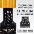 FIRSTINFO H5188 Precision Certified Limited Torque Screwdriver 10-90 in-lbs with 1/4 Inch Universal Hex Bit Holder Quick Release Design with Extra T-Handle