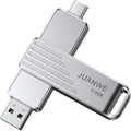 JUANWE 512GB USB C Flash Drive up to 1000MB/s USB Drive with USB C and USB A Swivel Thumb Drive USB 3.2 Gen 2 Jump Drive Compatible with iPhone 15 and Above, Android, Mac, Car Audio, Game Console