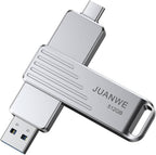JUANWE 512GB USB C Flash Drive up to 1000MB/s USB Drive with USB C and USB A Swivel Thumb Drive USB 3.2 Gen 2 Jump Drive Compatible with iPhone 15 and Above, Android, Mac, Car Audio, Game Console