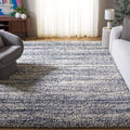 SAFAVIEH Hudson Shag Collection Area Rug - 9' x 12', Ivory & Navy, Modern Abstract Design, Non-Shedding & Easy Care, 2-inch Thick Ideal for High Traffic Areas in Living Room, Bedroom (SGH295A)
