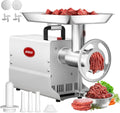 Commercial Electric Meat Grinder #22, 1.2HP Heavy Duty Stainless Steel Meat Mincer with 2 Blades, 2 Plates & 3 Stuffing Tubes,Sausage Stuffer Machine for Home Kitchen & Restaurant Use
