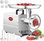 Commercial Electric Meat Grinder #22, 1.2HP Heavy Duty Stainless Steel Meat Mincer with 2 Blades, 2 Plates & 3 Stuffing Tubes,Sausage Stuffer Machine for Home Kitchen & Restaurant Use