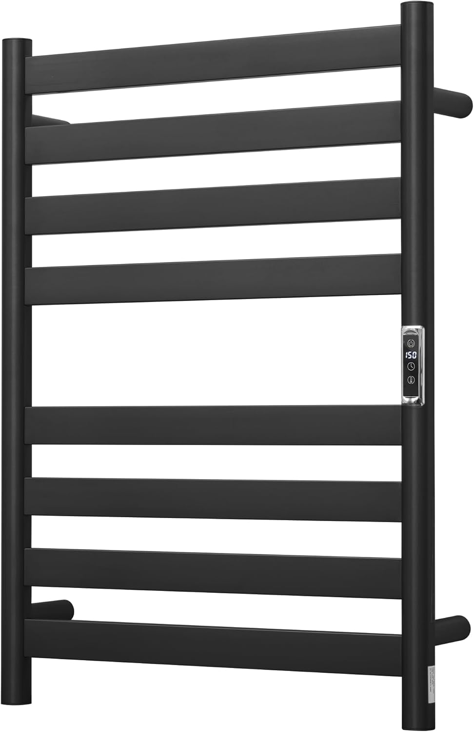 Heated Wall Mounted Electric Towel Warmer Rack,Timer & Temperature Control, 8 Bar Stainless Steel Towel Heater for Bathroom (Black, 8 Bars)