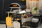 ooni Large Modular Outdoor Table - 31x31x35 Inch Stainless Steel Pizza Oven Stand  Barbecue Cart  Outdoor Pizza Station