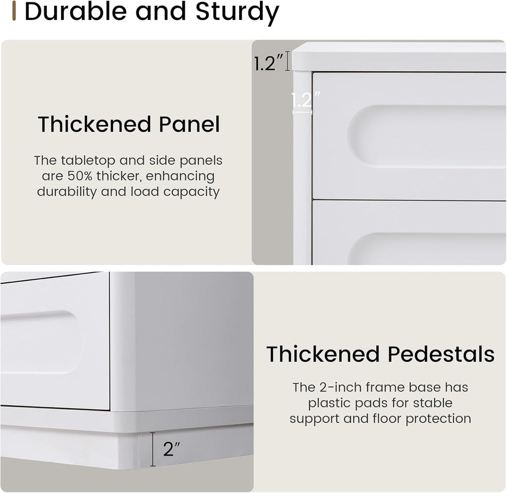 White Dresser for Bedroom with 8 Drawers, 47.2" Wide Dresser for Closet with Deep Drawer, Large Wood TV Stand, Modern Chest of Drawers for Bedroom, Hallway