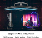 Sceptre Curved 32-Inch Gaming Monitor  1920 × 1080  Up to 240+Hz  1ms  110% sRGB  AMD FreeSync Premium  Built-in Speakers  HDMI DisplayPort  Machine Black (C325B-FWD240 Series)