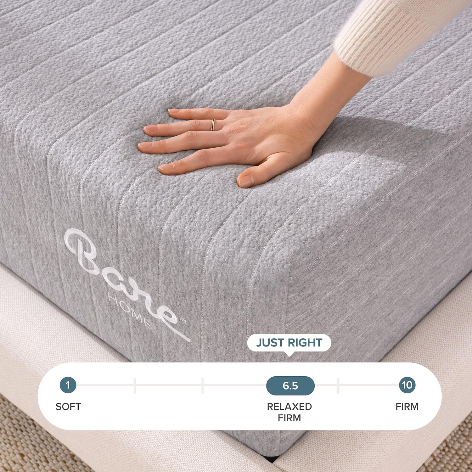 Bare Home Queen Mattress - Medium Firm - Extra Thick Visco Elastic Memory Foam - CertiPUR-US Certified - Support & Pressure Relief - Minimal Motion Transfer - 100 Night Trial