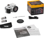 Kodak PIXPRO AZ405-WH 20MP Digital Camera 40X Optical Zoom 24mm Wide Angle Lens Optical Image Stabilization 1080P Full HD Video 3" LCD Vlogging Camera (White)  Full Frame