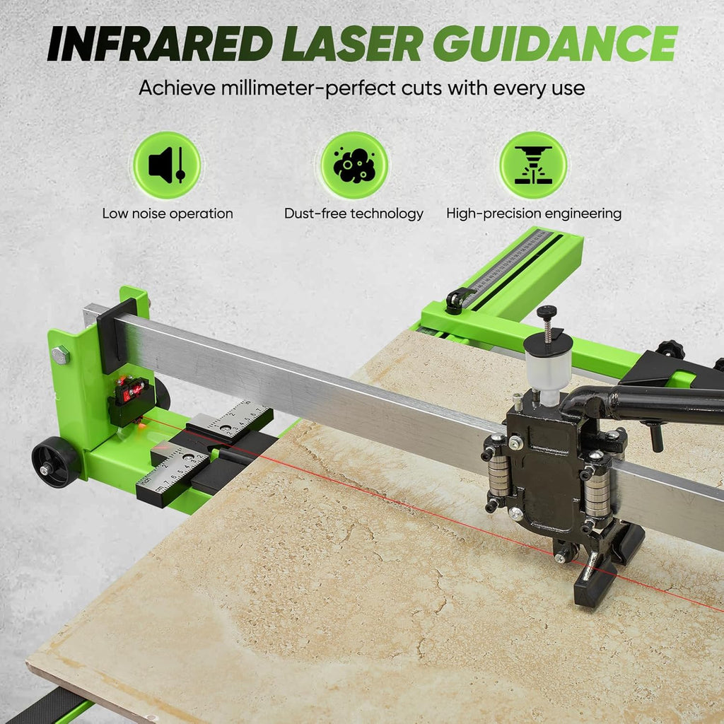 Sakerplus 31" Manual Tile Cutter, Professional 1.4" Cutting Capacity Tile Cutter with Laser Guide, Tile Cutting Hand Tool with Anti-Slip Base for Precision Porcelain and Ceramic Tile Cutting (31 inch)