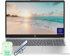 HP 15.6" FHD Business & Student Laptop Computer  32GB RAM 1TB SSD  8-Cores Intel Core i3 Processor  Windows 11  Fingerprint Reader  PLUSERA Earphones & 8-in-1 Hub Included  Natural Silver