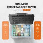 EKOJUCE 12 volt Car Refrigerator, 11 Quart (10L) Electric Cooler -4℉~68℉, Portable Car Fridge 12/24V DC & 100-240V AC, Car Freezer for Outdoor, Truck, RV, Camping