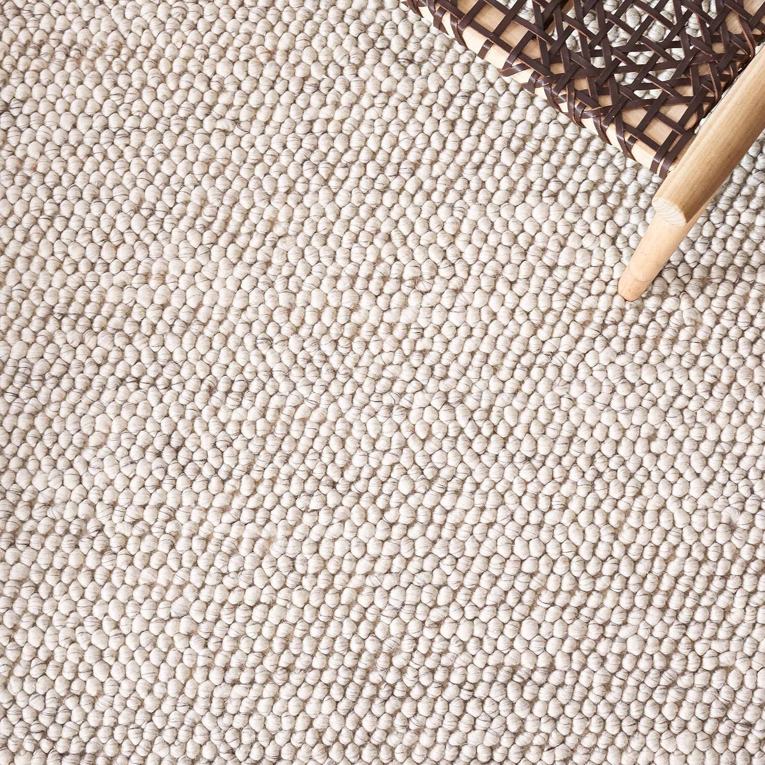 SAFAVIEH Area Rug 8x10 - Natura Collection - Large - Grey & Ivory, Handmade Wool Blend, Textured Design, Ideal for Living Room, Bedroom, Dining Space (NAT425F)