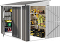 DWVO 8x4 FT Outdoor Weatherproof Storage Shed  Secure Metal Bike Shed w/Lockable Entry  Garden Storage Solution for Lawn Equipment  Tools  Waste Bin  Dark Gray