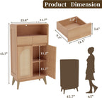 Kitchen Storage Cabinet, Buffet Cabinet with Doors and Adjustable Drawers, Modern Accent Sideboard Coffee Bar Cabinet for Living Room, Dining Room, Entryway, Oak