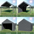 Carport 10x20ft Heavy Duty Canopy Storage Shed,Portable Garage Party Tent,Portable Garage with Removable Sidewalls & Doors All-Season Tarp for Car,Truck,Party SNC24# (N/BG)