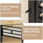 LIKIMIO Triple Bunk Bed, Bunk Bed Twin Over Twin Over Twin, Triple Bunk with 2 Ladders, Metal Bed Frame with Guardrails for Bedroom, No Box Spring Needed, Black