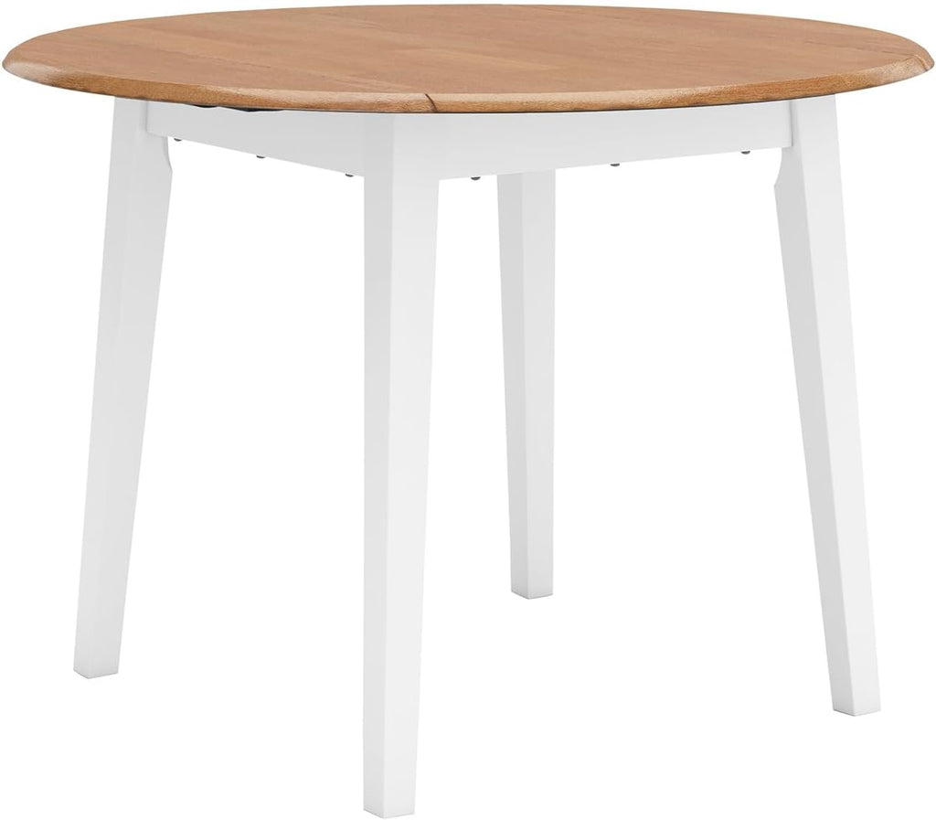 Signature Design by Ashley Gesthaven Casual Dining Drop Leaf Table, Light Brown & White