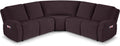 VANSOFY Extra Large Reclining Sectional Couch Covers, Washable 5-Piece Sofa Covers for L Shape Sectional Sofa Corner Seater, Thick, Soft Sofa Slipcovers (5 Seat Recliner Cover, Chocolate)