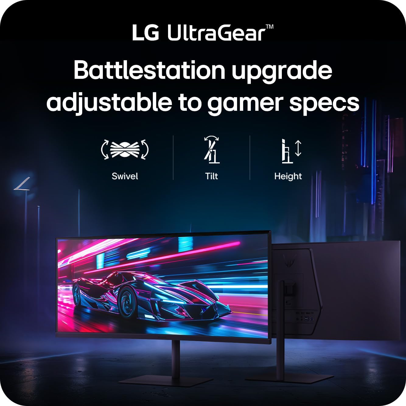 LG 34G630A-B 34-Inch Ultragear WQHD (3440 x 1440) Curved Gaming Monitor  240Hz  1ms  FreeSync Premium  DisplayHDR 400  Built-in Speaker  HDMI  DisplayPort  USB Type-C  Tilt/Height/Swivel Stand  Black