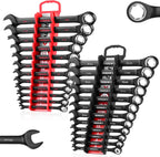 ARROW 24PCS Ratcheting Wrench Set Metric and Standard, Anti-Slip 6-18mm & 1/4"-3/4" Combination Ratchet Wrench Set with 2 Magnetic Tool Holders, CRV Material, 72-Teeth, Easy to Carry & Store