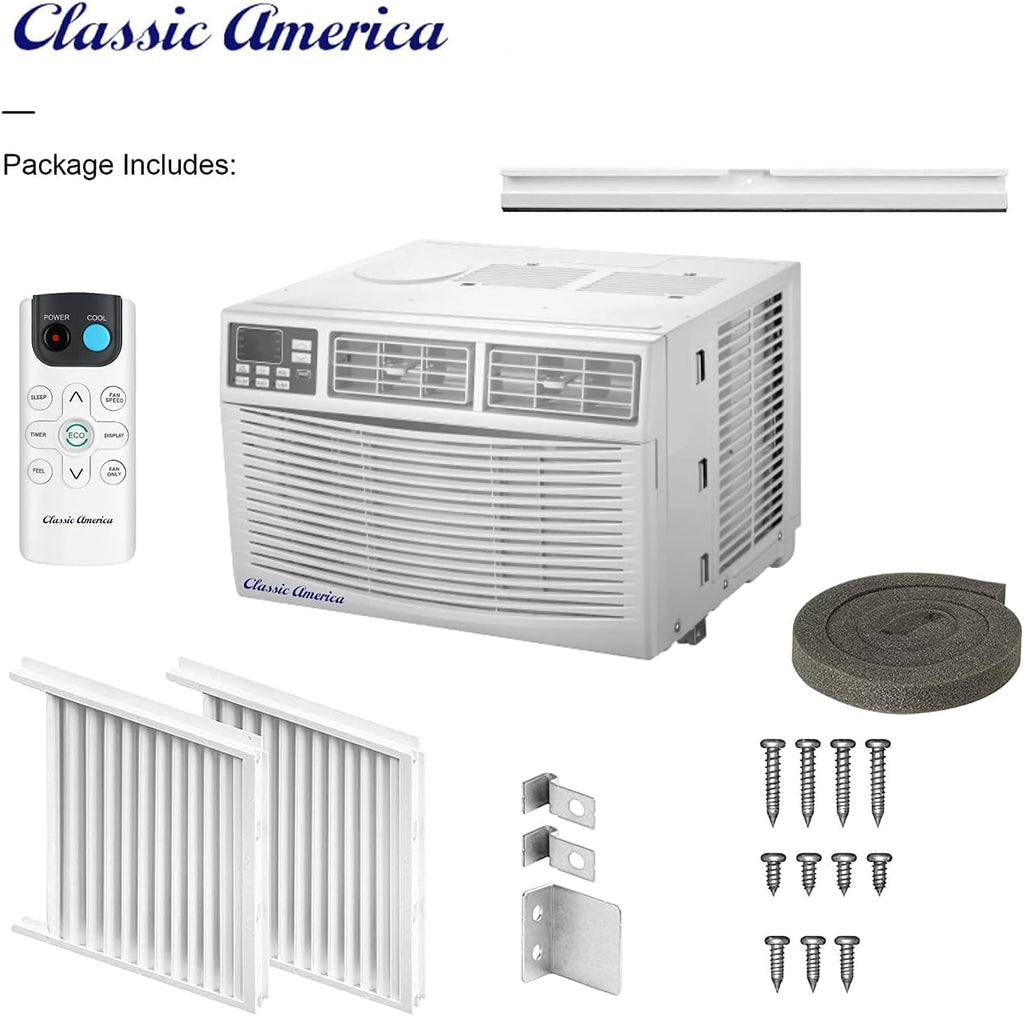Vtronix Classic America 8000 BTU WiFi Enabled, Alexa Ready, Energy Savings - Window Mounted Air Conditioners Unit (10.9 CEER 120 VAC), White, Cool Only