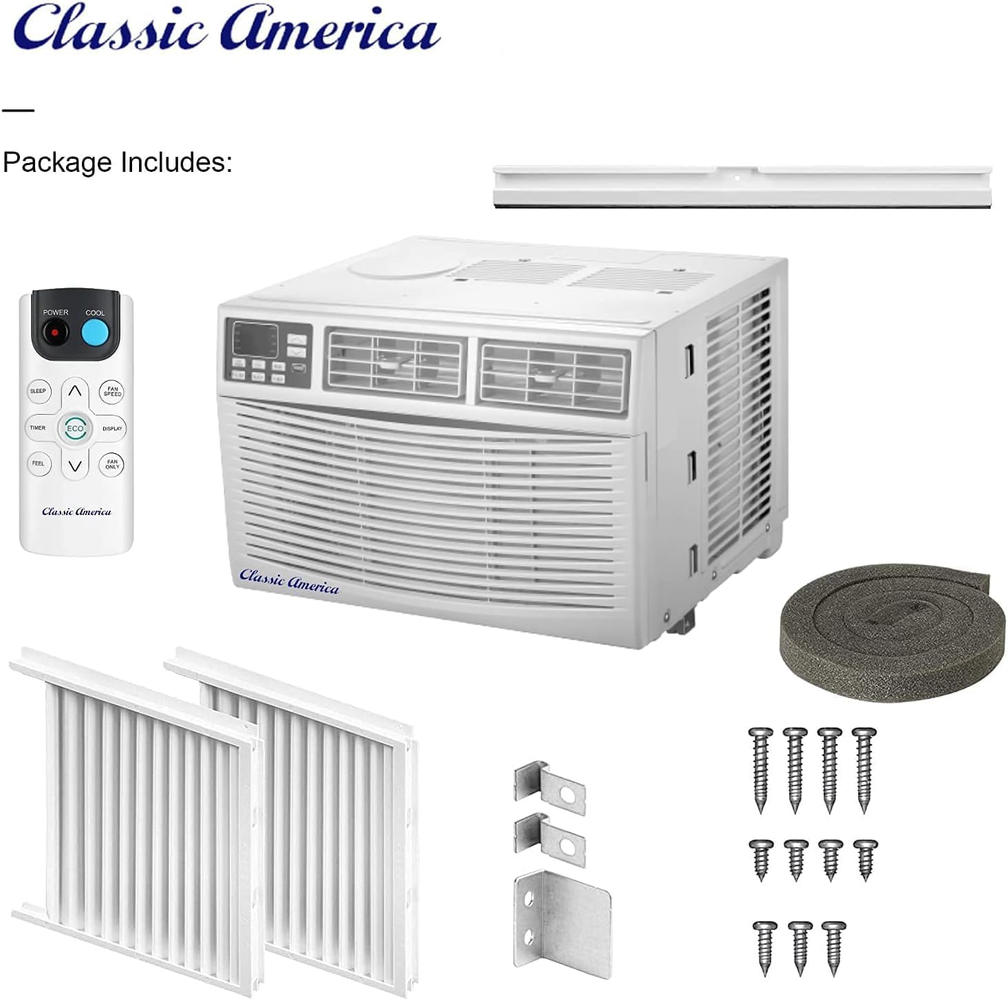 Vtronix Classic America 8000 BTU WiFi Enabled, Alexa Ready, Energy Savings - Window Mounted Air Conditioners Unit (10.9 CEER 120 VAC), White, Cool Only