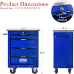 4-Drawer Rolling ToolChest, Blue & BlackModular Tool Box withWheels, Heavy-DutyRolling Tool Cabinet forGarage & WorkshopStorage