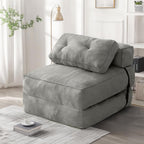 tantohom Folding Sofa Bed, Convertible Sleeper Chair with Pillow Foldable Mattress with Back Support,Space-Saving Sofa for Living Room,Bedroom (Gray)