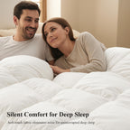 Globon Winter White Goose Down Comforter Queen Size,Down Duvet Insert,800 Fill Power,420 Thread Count Ultra Soft Noiseless Shell with Corner Tabs,White