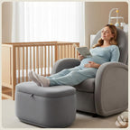 Austin Power Glider Recliner | Contemporary Nursery Glider Chair with Adjustable Headrest & Glide | Live Smart Stain-Resistant Fabric | Modern Recliner Chair for Nursery & Living Spaces, Gray