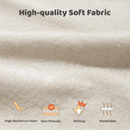 RECCI Cloud Upholstered King Bed Frame with Headboard, 5 Inch Foam Padded Platform, No Box Spring, Easy Assembly (Cream)