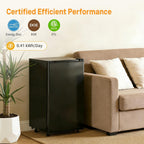 Mini Fridge with Freezer, 3.2 Cu.Ft Mini Refrigerators, Small Beverage Fridge with Adjustable Thermostat, for Bedroom, Office, Dorm, Single Door, Quiet & Energy Saving, Black