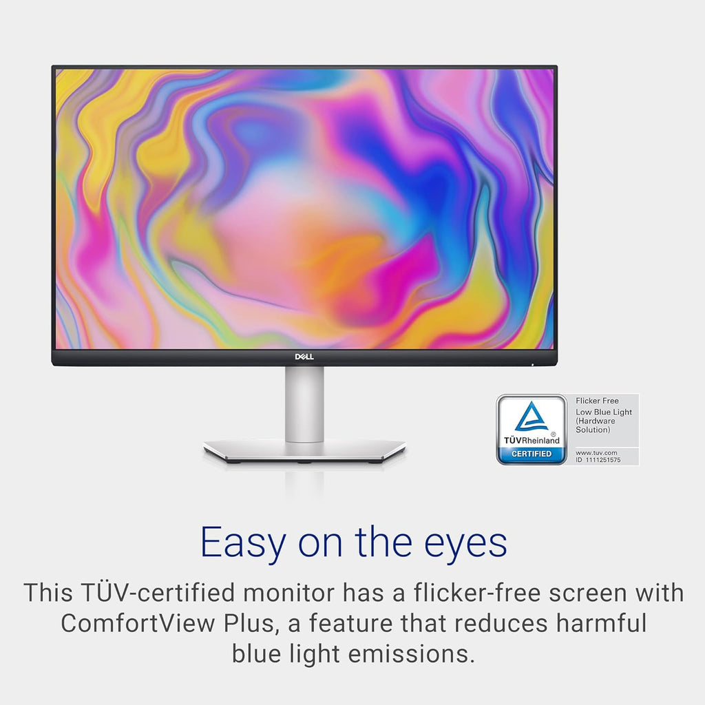 Dell S2722QC Monitor - 27 inch 4K USB-C   UHD (3840 x 2160) Display  60Hz Refresh Rate  8MS Grey-to-Grey Response Time  Built-in Dual 3W Speakers  1.07 Billion Colors - Platinum Silver
