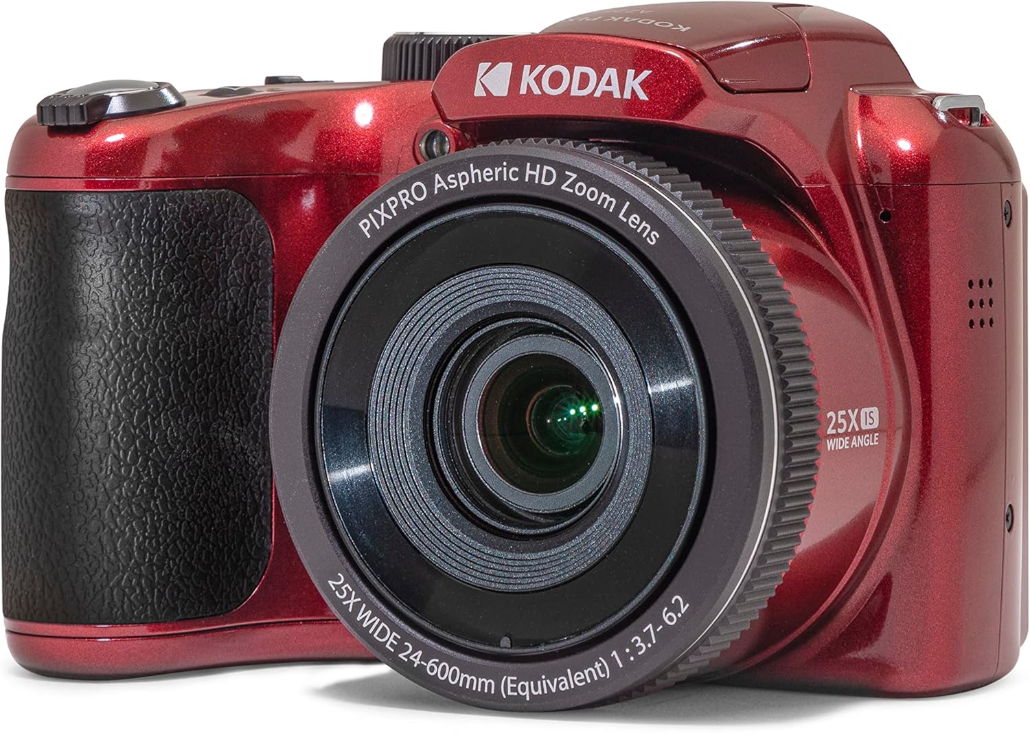 Kodak PIXPRO AZ255-RD 16MP Digital Camera 25X Optical Zoom 24mm Wide Angle Lens Optical Image Stabilization 1080P Full HD Video 3" LCD Vlogging Camera (Red)