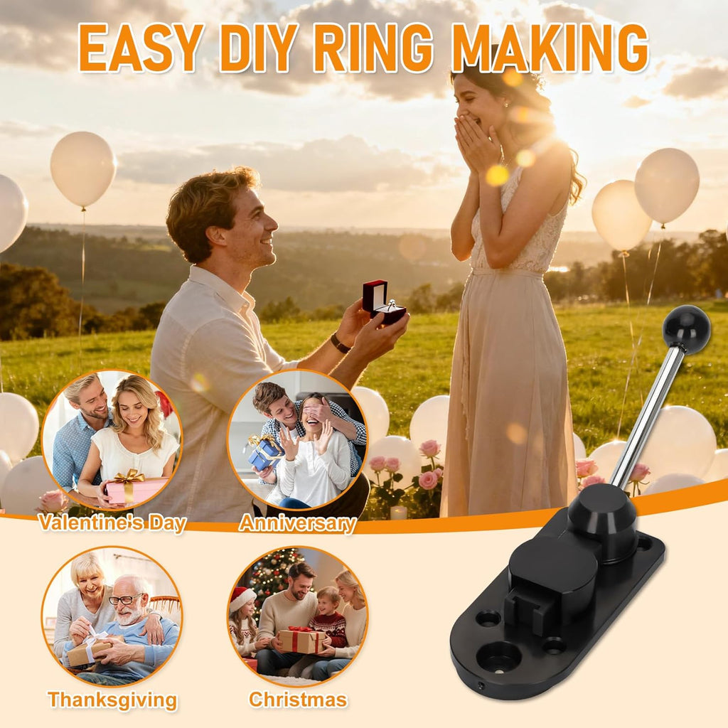 18 Pcs Ring Bender, Complete Ring Bender Tool Rings Bending, Spoon Rings Maker Machine with Nylon Mold, Multi-Functional Ring Earring Bending Tool, Sizer Measuring Tools Suitable for Gift-Giving