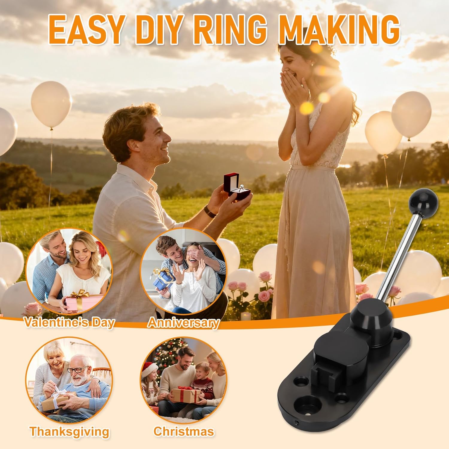 18 Pcs Ring Bender, Complete Ring Bender Tool Rings Bending, Spoon Rings Maker Machine with Nylon Mold, Multi-Functional Ring Earring Bending Tool, Sizer Measuring Tools Suitable for Gift-Giving