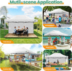 COBIZI 10x15 Pop up Canopy Gazebo 3.0  Easy up Heavy Duty Canopy with 4 Removable Sidewalls  High Stability  All Weather Sunshade 100% Waterproof Outdoor Canopy Tents  White